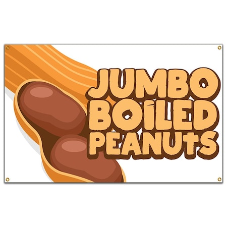 Jumbo Boiled Peanuts Banner Concession Stand Food Truck Single Sided